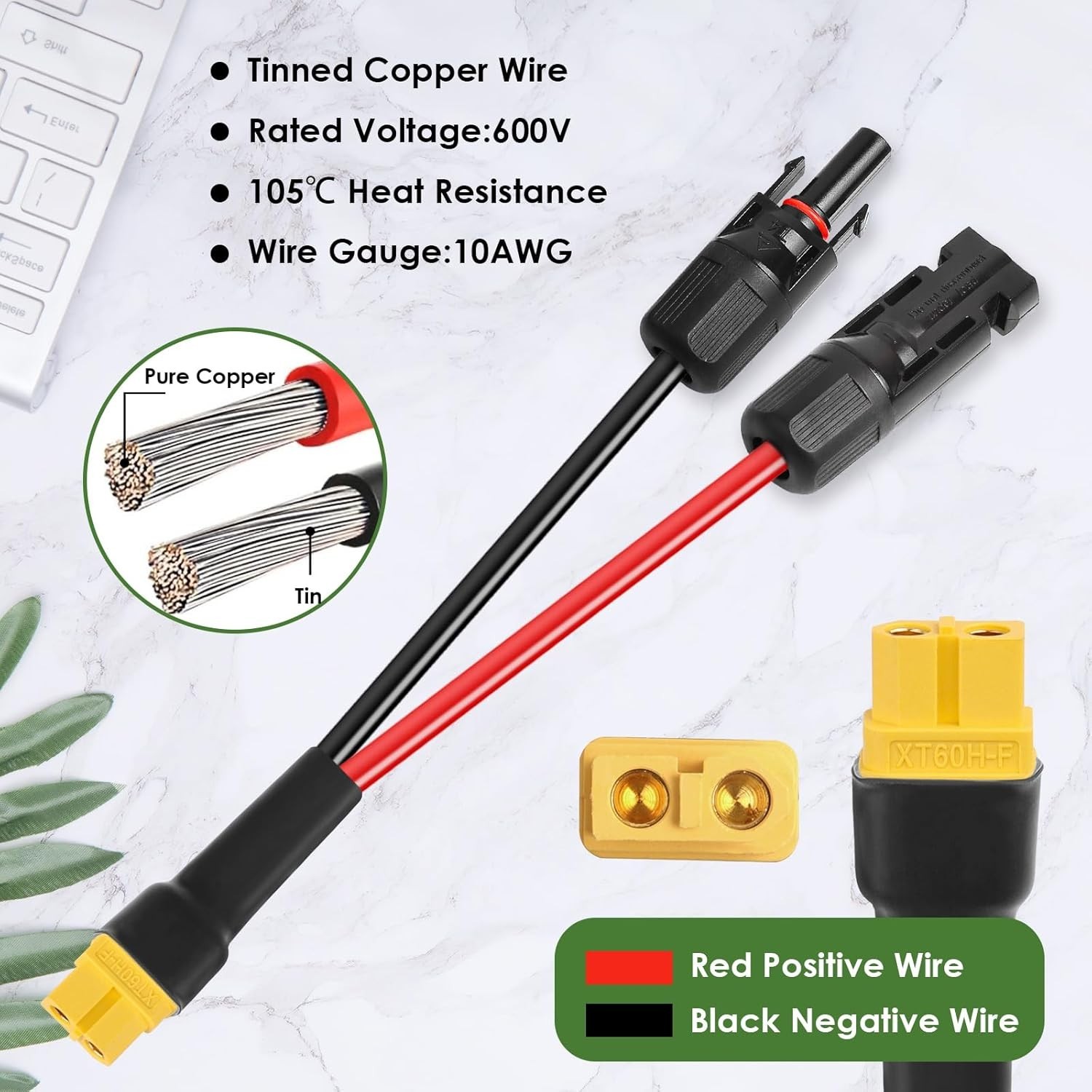 Efficient XT60 Adapter Cable for Solar Panel