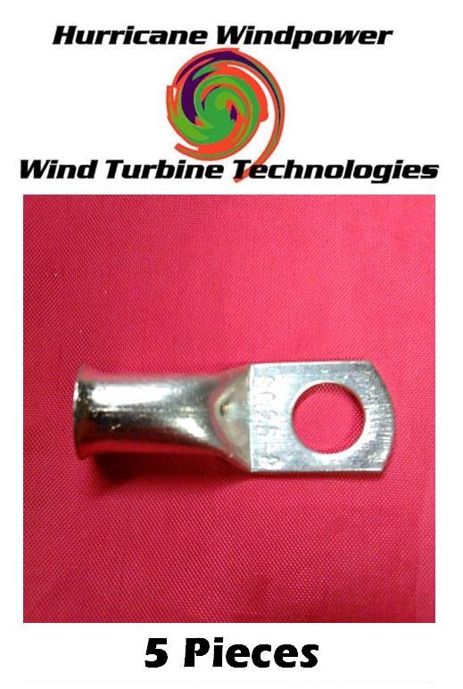 (5 PCS) 4 Gauge/AWG 5/16 Inch Tinned Copper Lug Battery Cable Connector