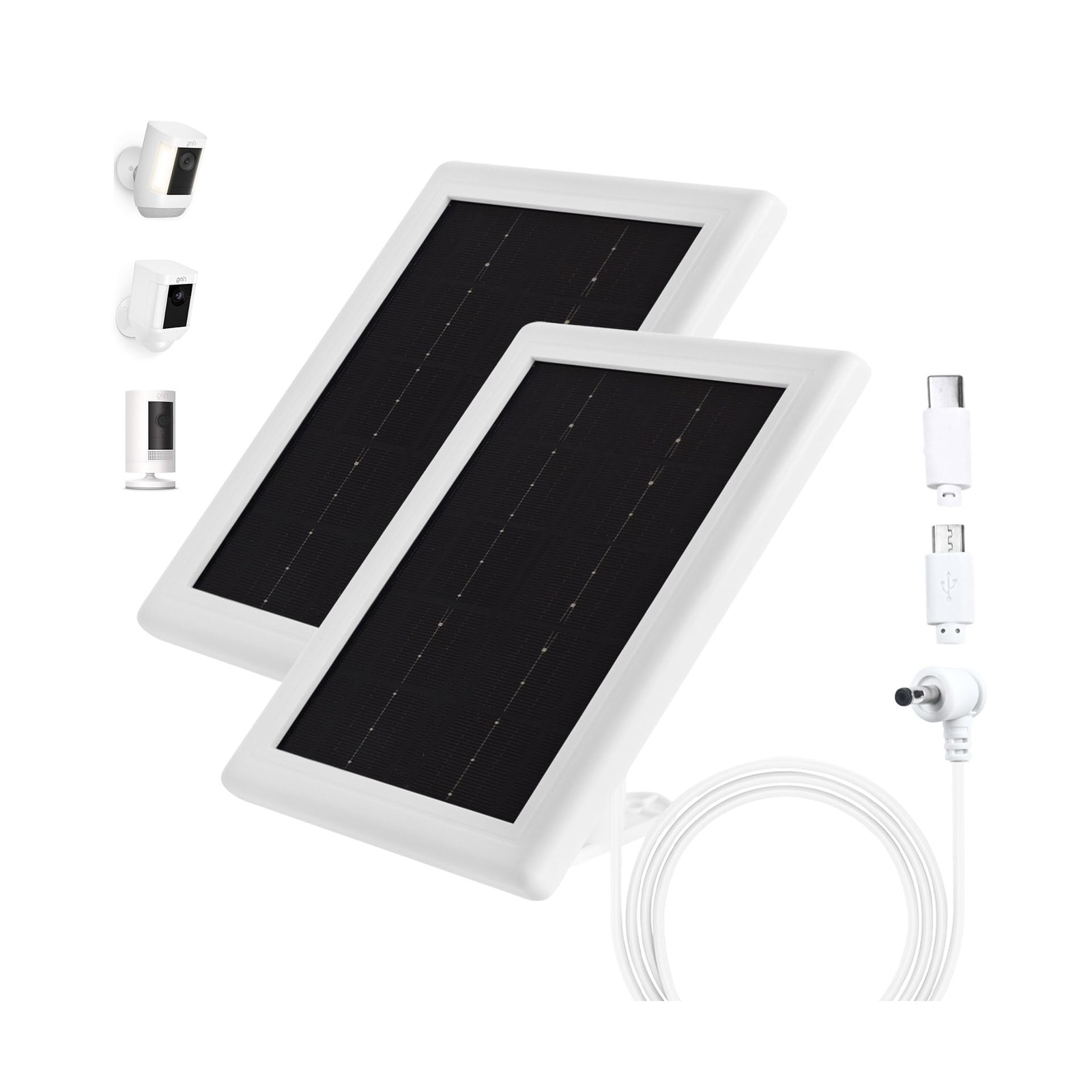 Ring Camera Solar Panel Charger, 5V Solar Charger Compatible with Ring Spotli…