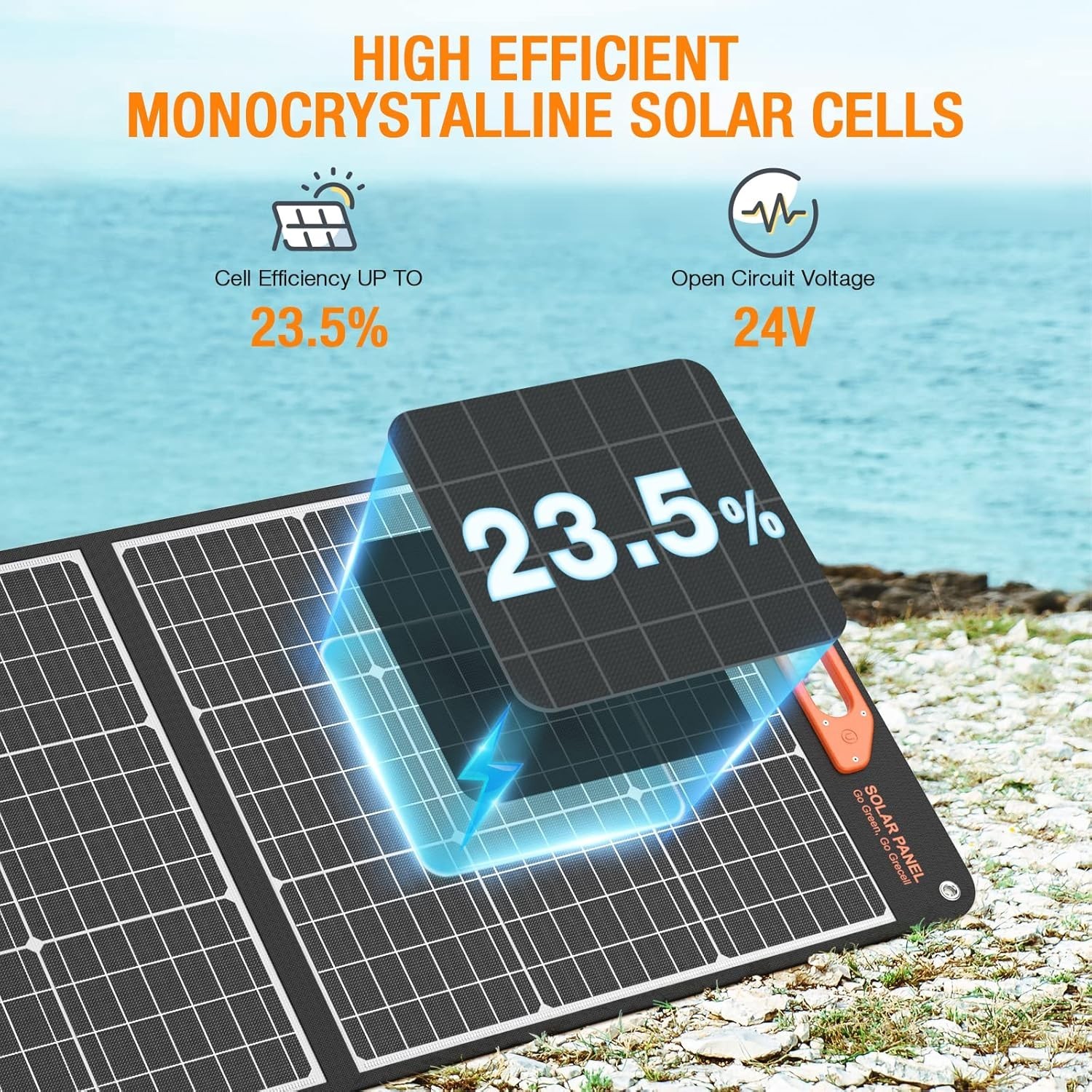 200W Portable Monocrystalline Solar Panel – Lightweight & Flexible Solar Charger