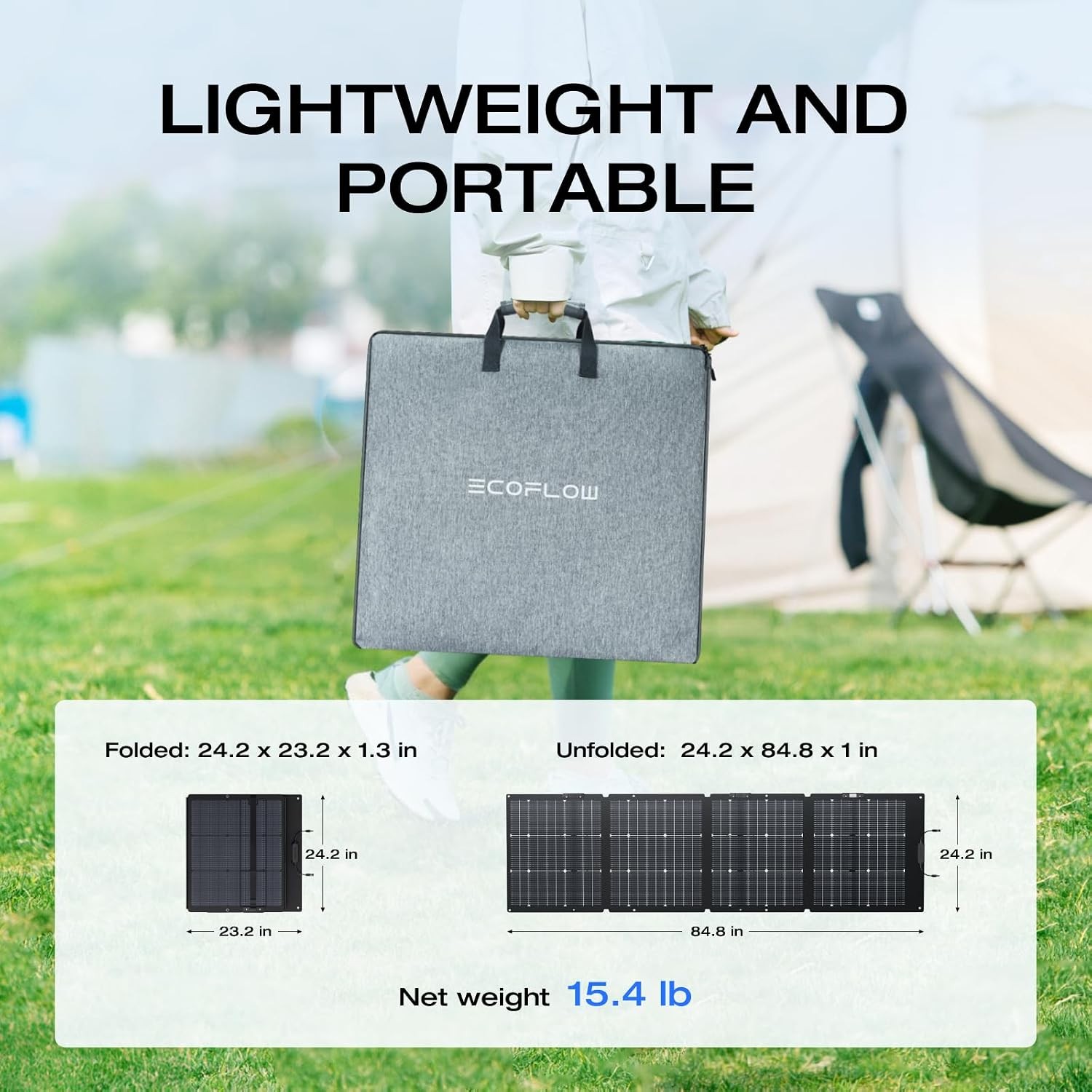 220W Portable Solar Panel Bifacial Design Up to 25% Conversion Efficiency N-Type