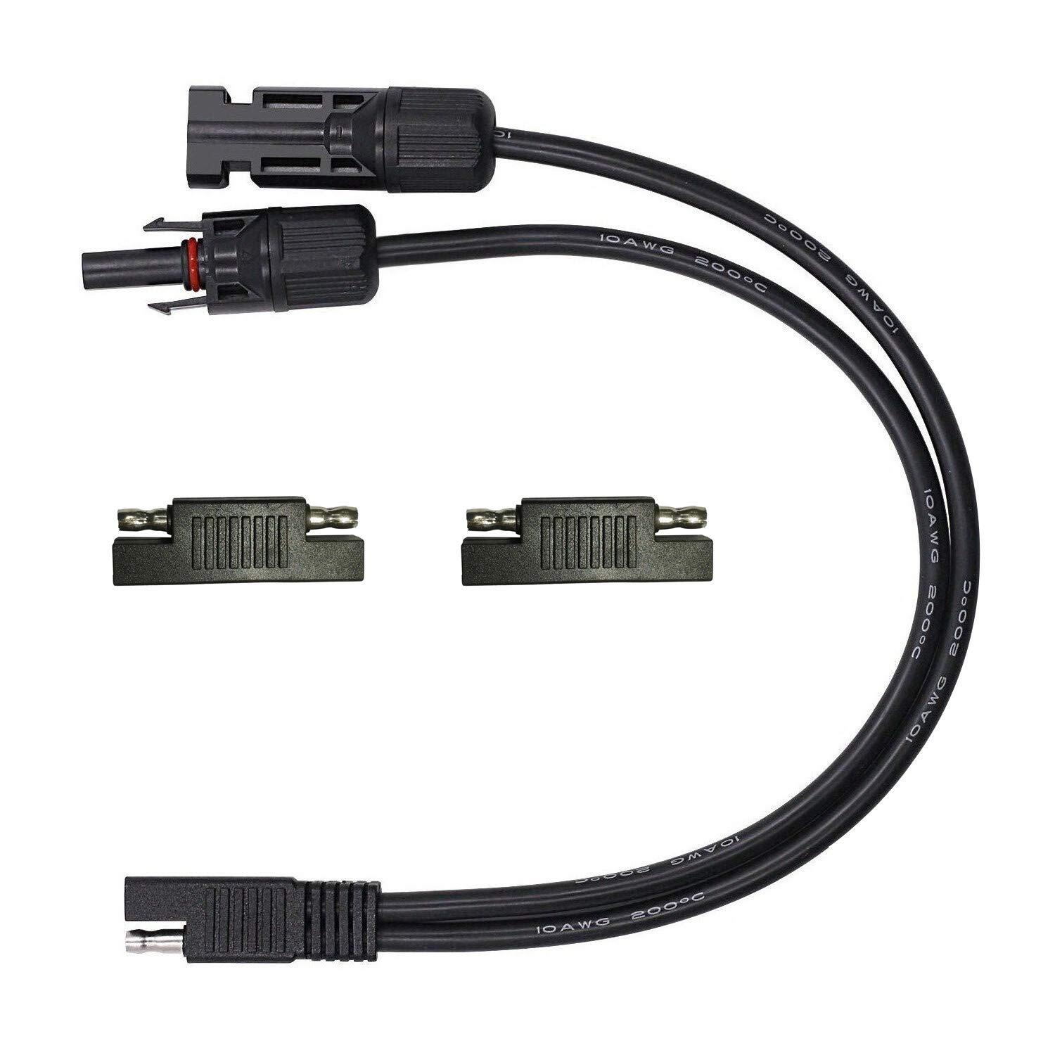 Solar Panel Connectors 10Awg Compatible With Mc-4 Solar Connecter To Sae Adapter
