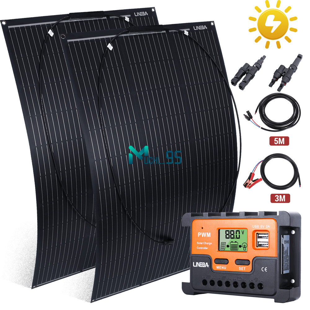 400W 200W Solar Panel 12V Charger Battery Charger Kit Maintainer Boat Car RV