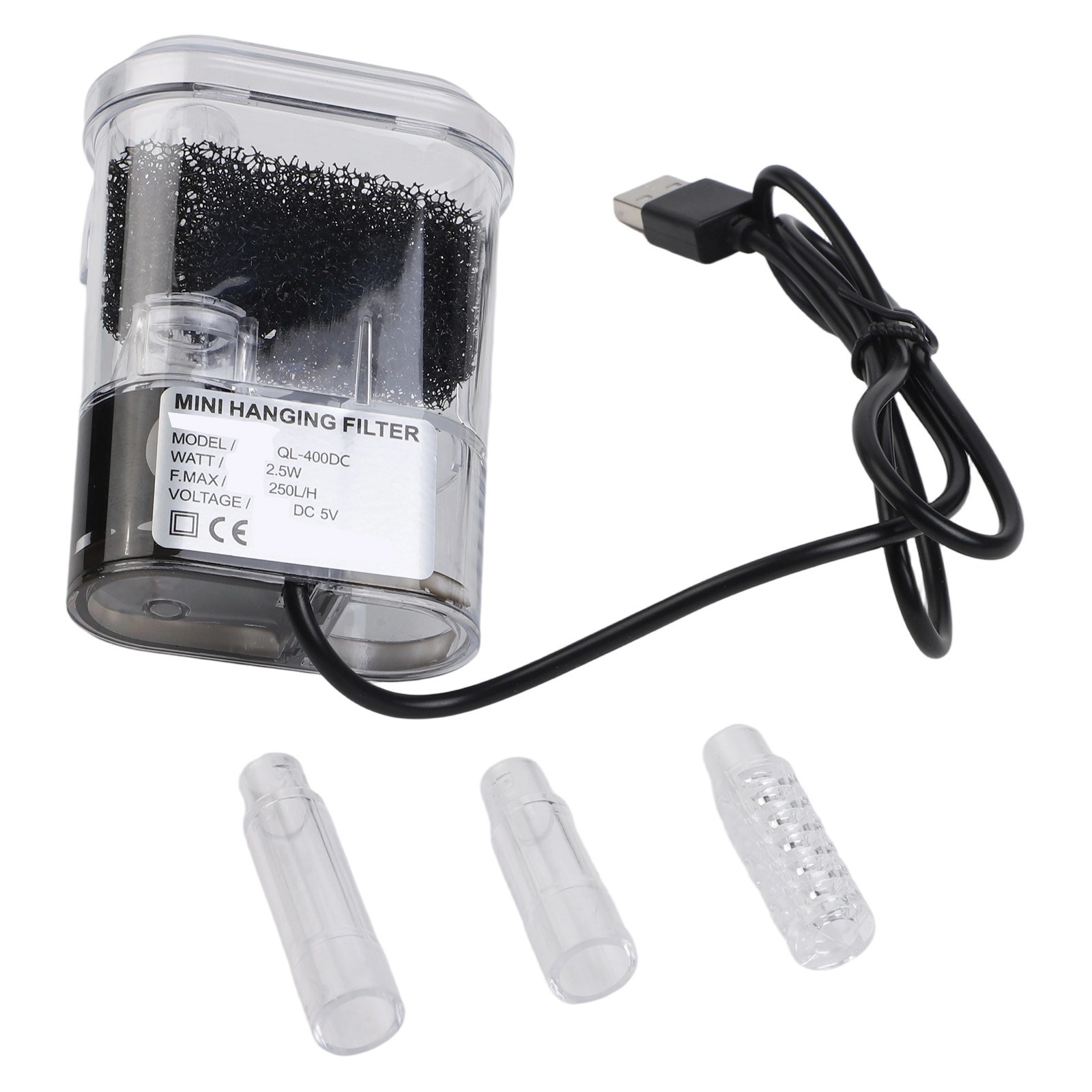 Aquatic Environment Enhancer Compact USB Wall Mounted Fish Tank Filter