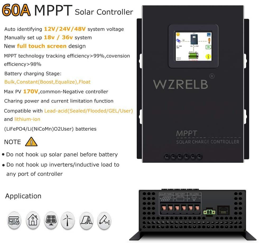 Pure Sine Wave Inverter 24V to 120V 240V 6000W MPPT Solar Charge Controller 60A
