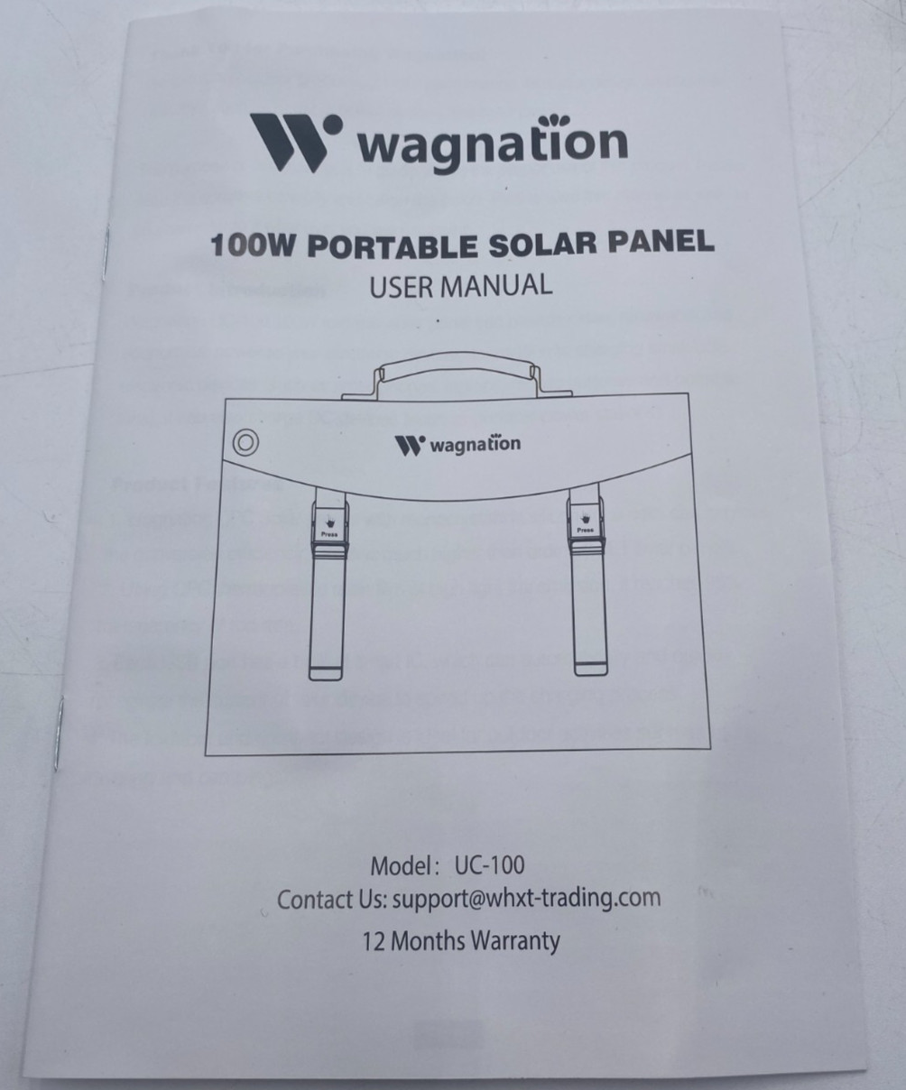 Wagnation 100W Portable Solar Panel Foldable Multi-Port & Wide Compatibility