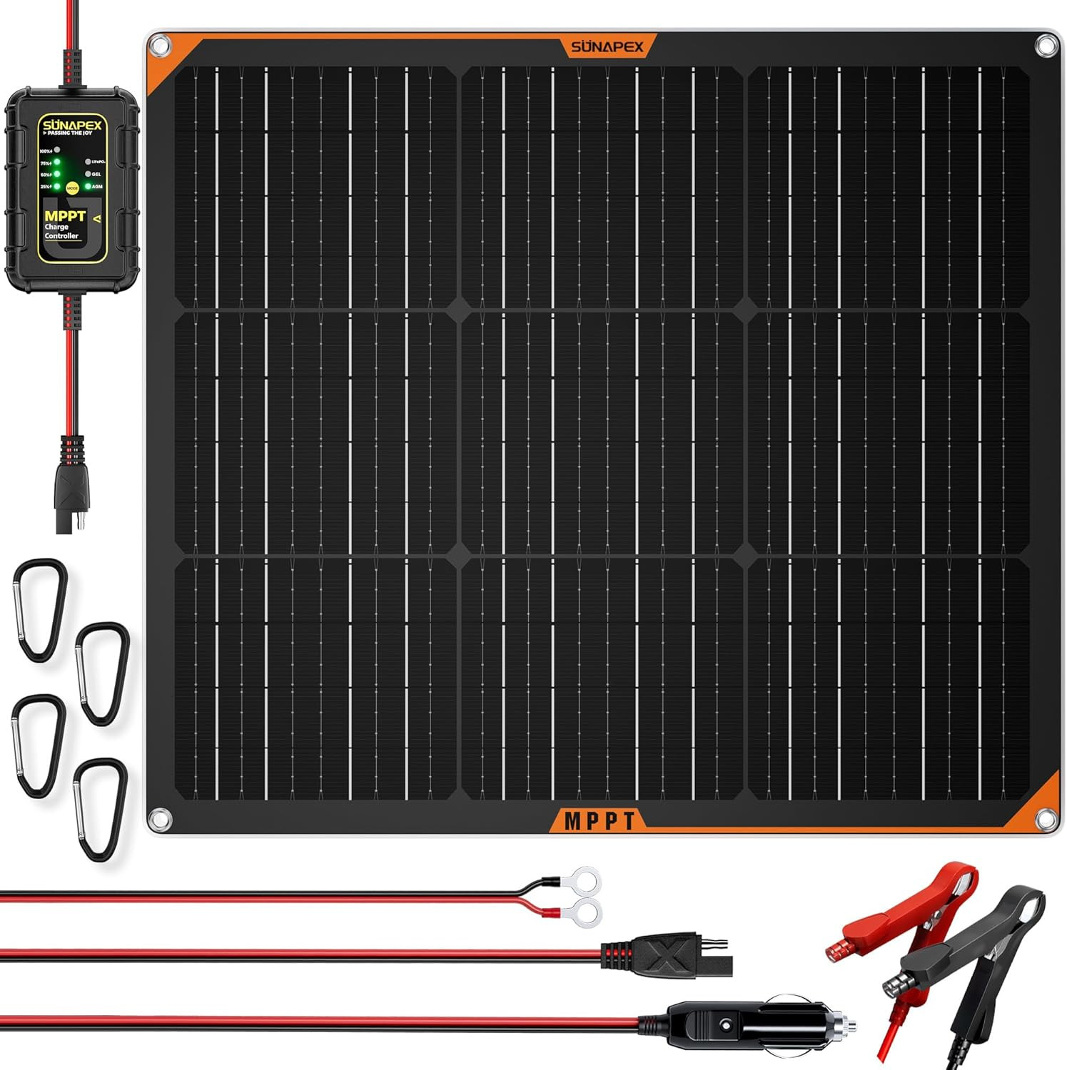 50W Flexible Solar Panel with MPPT Controller for Cars, Boats, RVs & More