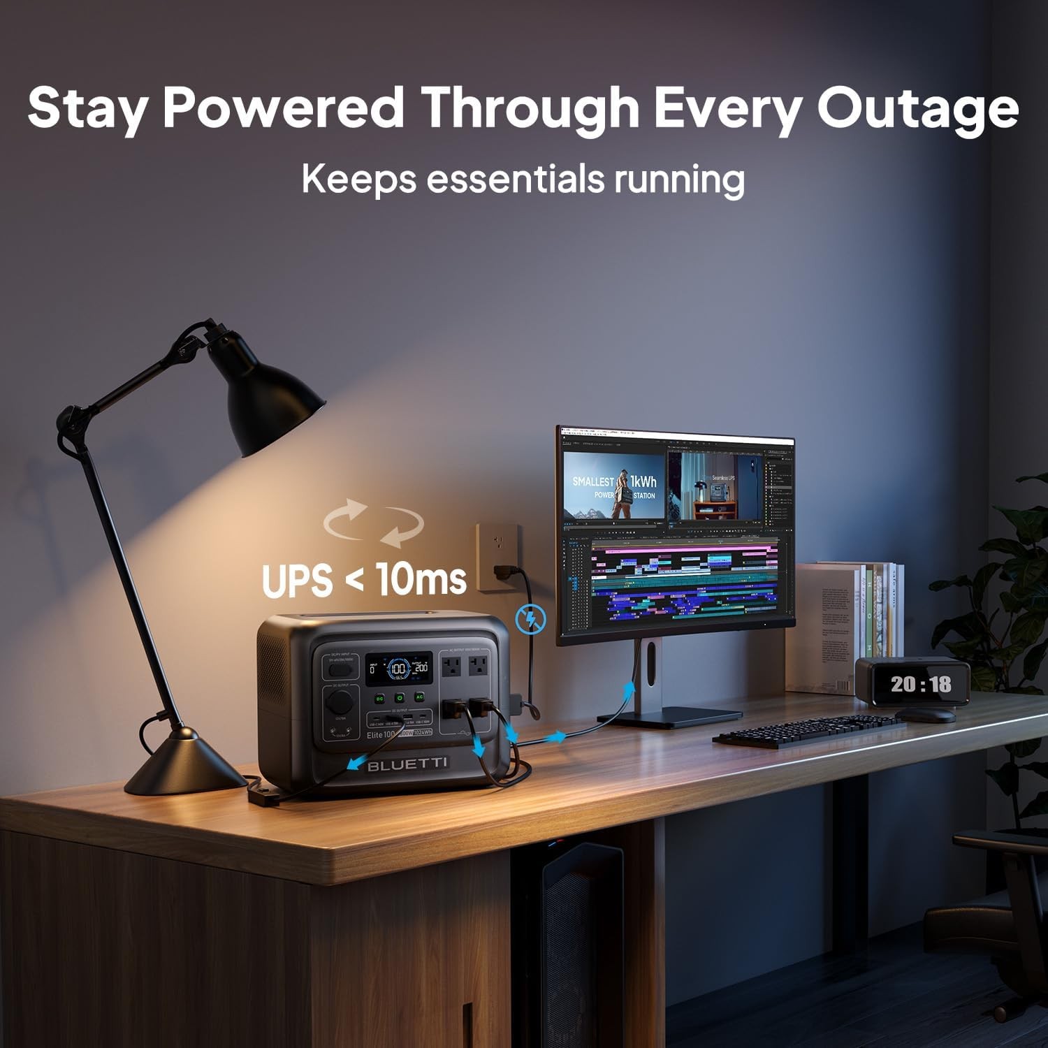BLUETTI Elite 100 V2 1800W 1024Wh Portable Power Station Off-Grid Refurbished
