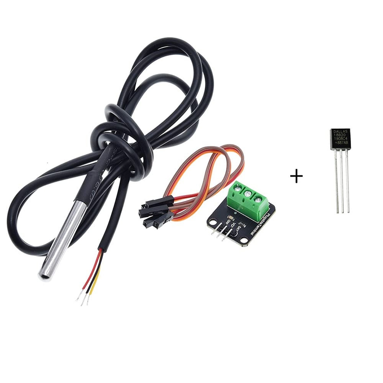 2 Pack Temperature Sensor Module Kit with Waterproof Stainless Steel Probe, T…