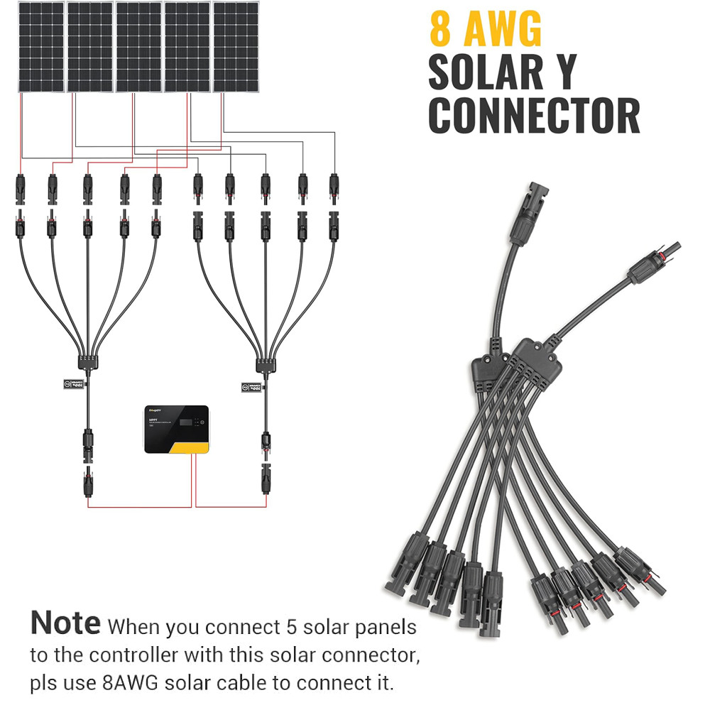 Solar Panel Connector 5to1 Solar Y Branch Solar Panel Splitter 5 Way Solar Panel