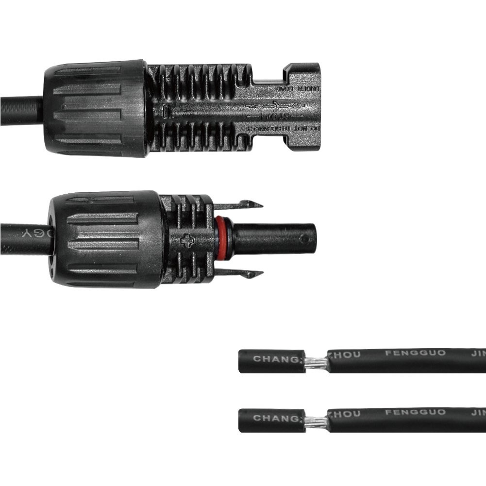 10FT Black Solar Adaptor Wire – Waterproof & UV Resistant for Charge Controllers