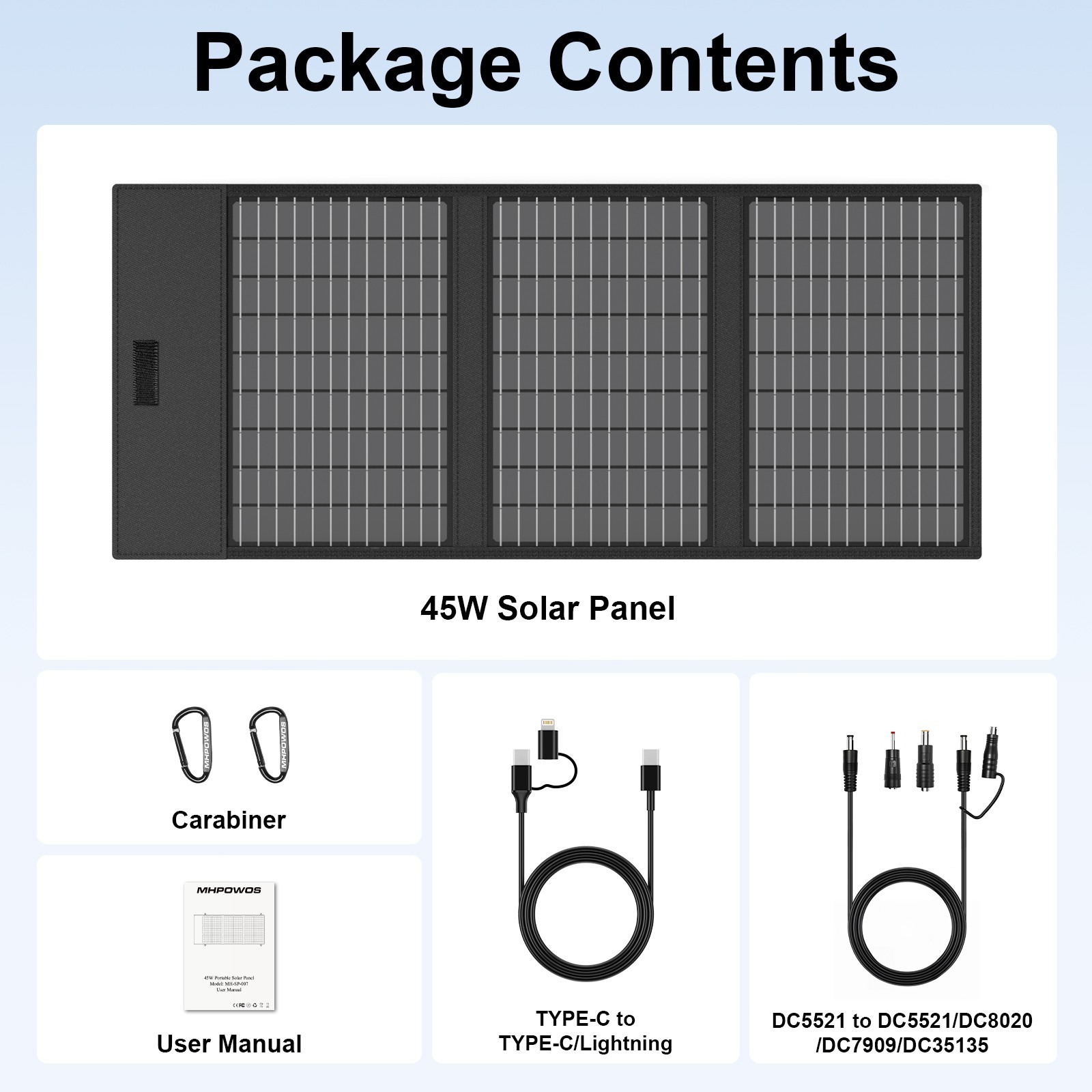 45W foldable solar panel for MARBERO M82 Portable Power Station 88Wh
