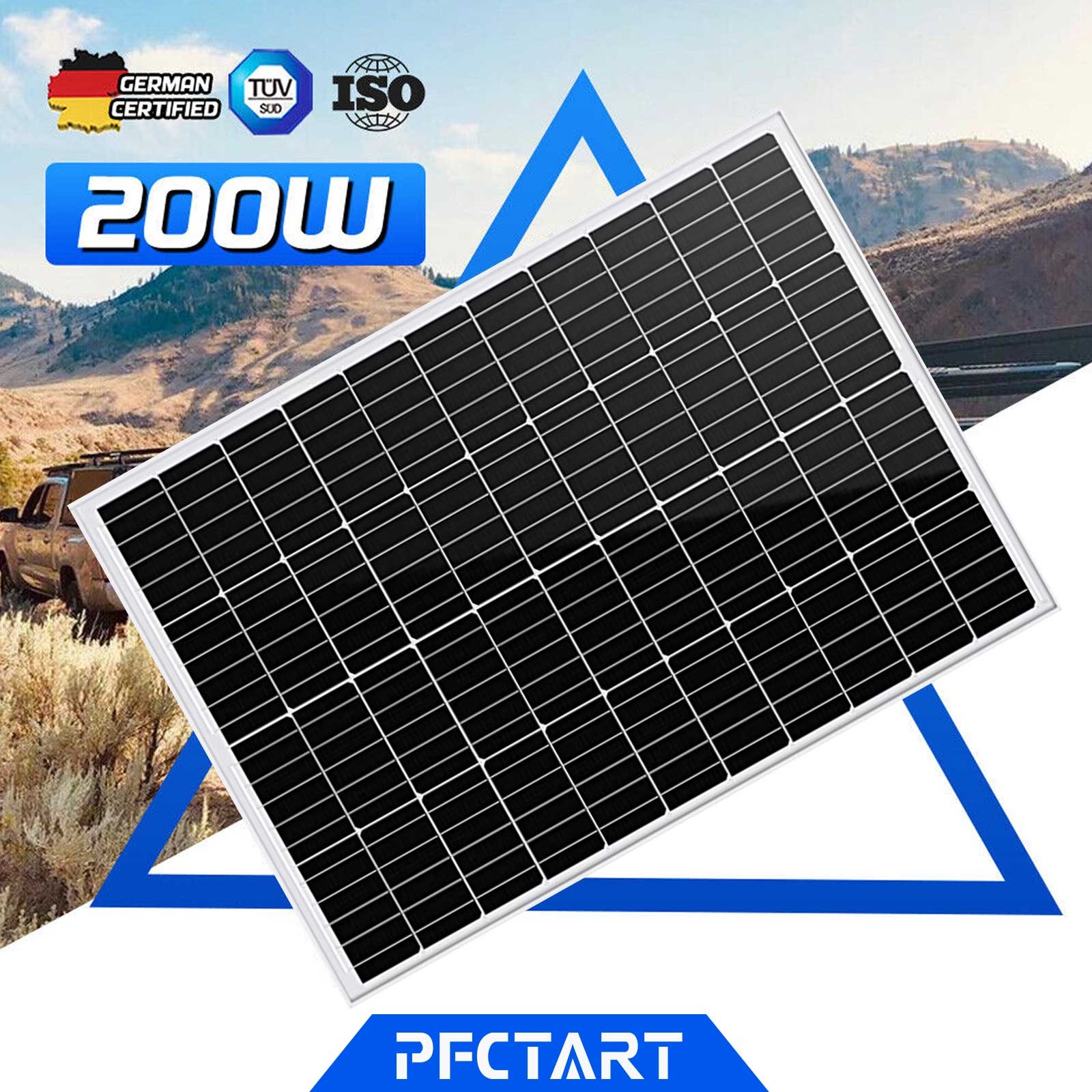 200W Watt Single Solar Panel 12V 9BB Monocrystalline Solar Panels More 23%