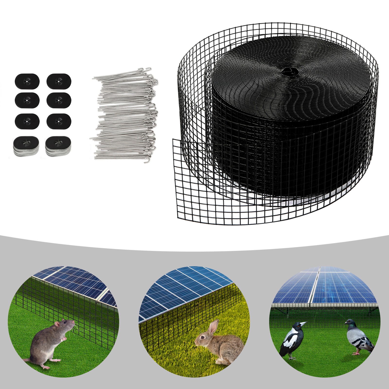 100ft Solar Panel Wire Mesh Roll & Clip kit – Pigeon Bird Proofing Guard Kit