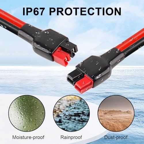 6FT 10AWG Solar Extension Cable with Anderson Connector for Power Station & Gene