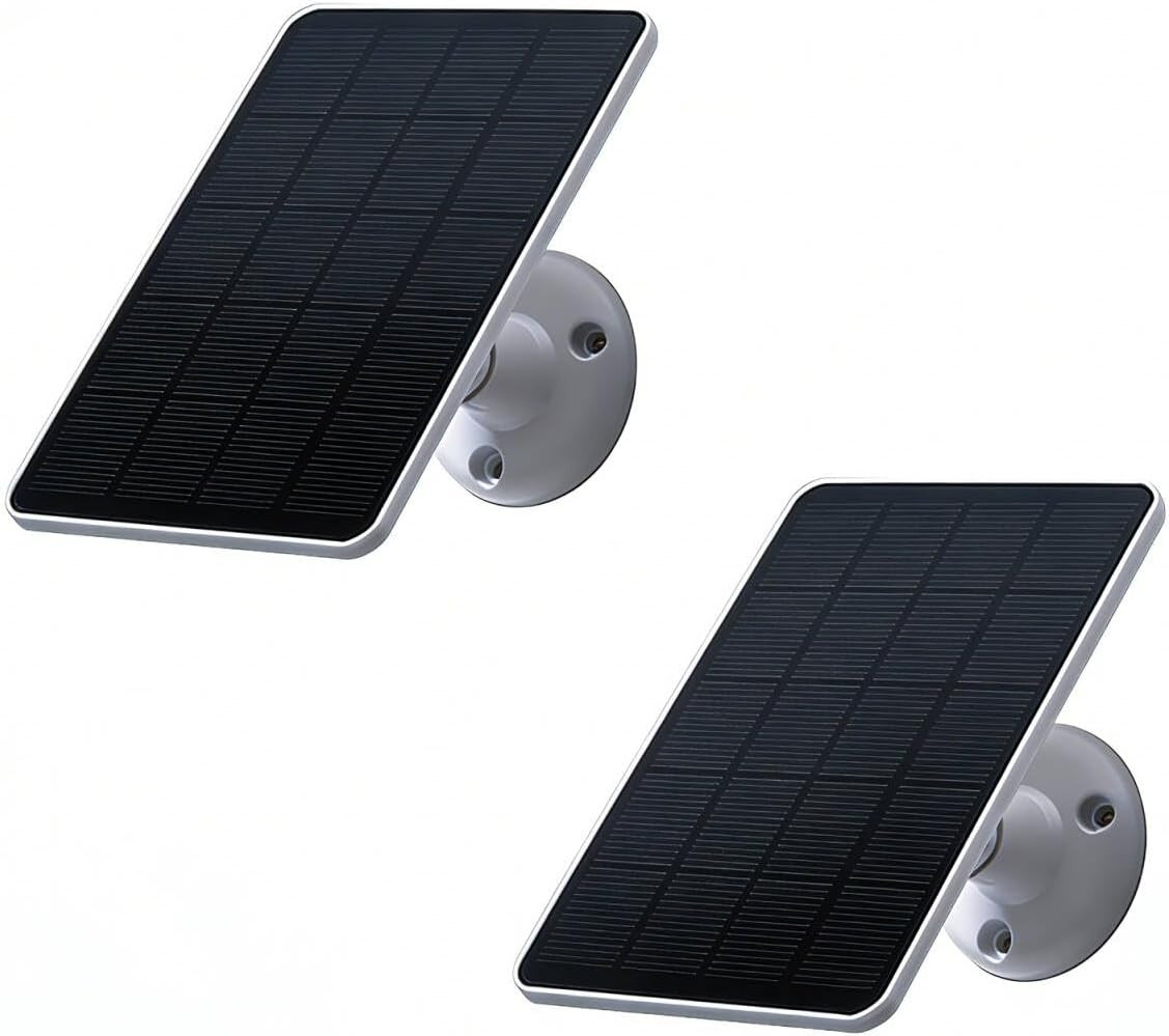 2 Pack Solar Panels Compatible with WYZE Battery Cam Pro, Solar Panels