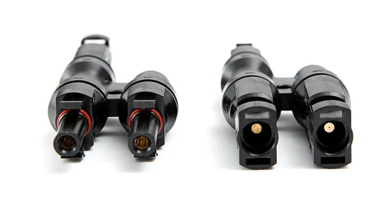 Branch PV Connector 2 In 1 Out T 30A IP67 Male Female For Combiner Box Panel Kit
