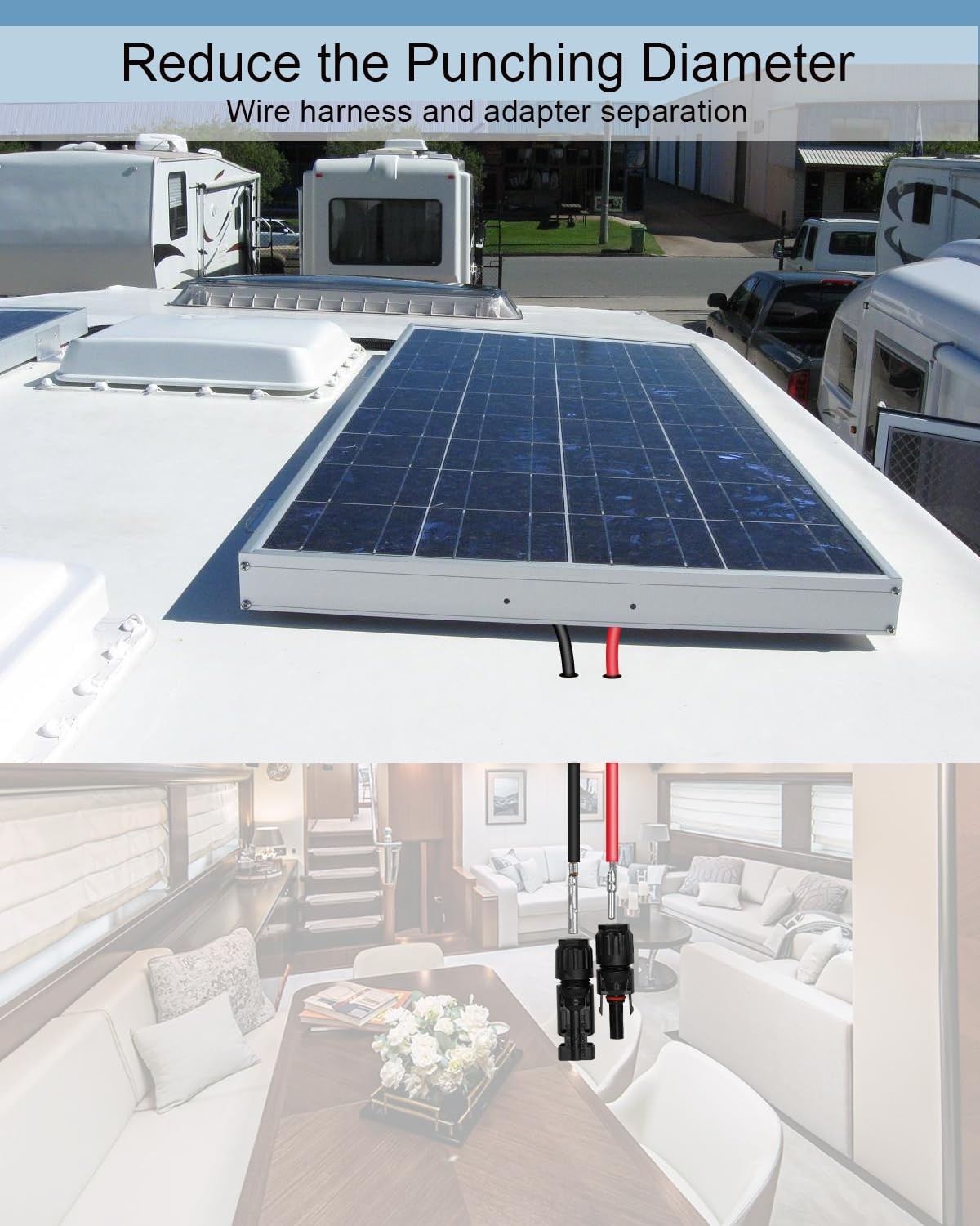 Solar Connector Entry Gland Cable Junction Box Through RV Roof Entry Housing