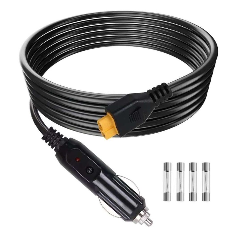 XT60 Female to Car Charger Male Plug Adapter Cable 12V/24V Compatible For