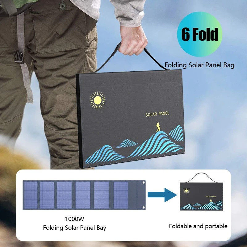 1000W Portable Camping Solar Panel USB+DC Solar Charger