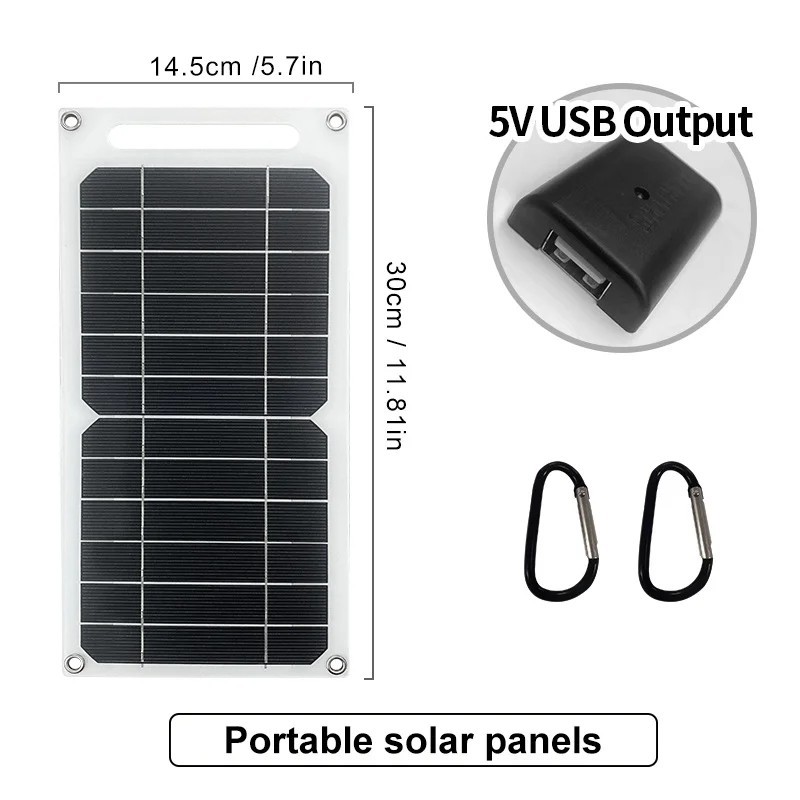 5V Flexible Solar USB Charger Photovoltaic Power Soft Panel Emergency Outdoor T