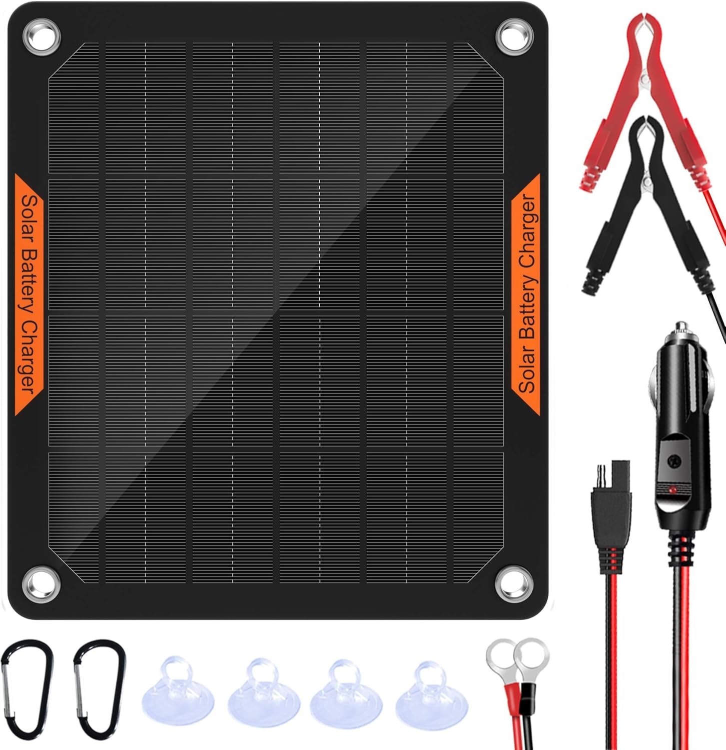 12V Solar Car Motorcycle Boat Marine RV Trailer ATV Trickle Battery Charger Kit