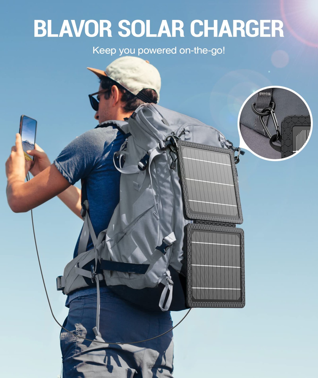 BLAVOR 10W Portable Solar Charger(5V/2A Max) Small Foldable Solar Panel with USB