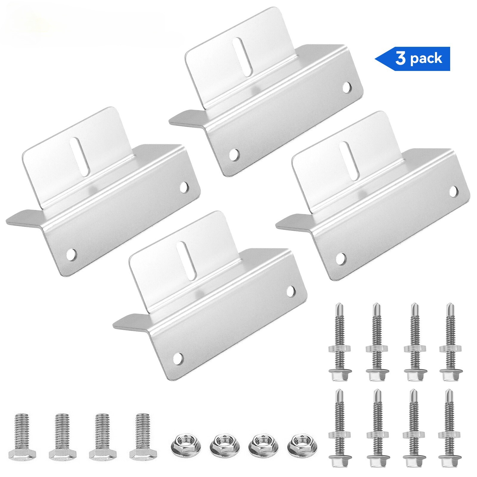 4/8PCS Solar Panel Z Bracket Mounting Kit Aluminum for RV Boat Roof Wall