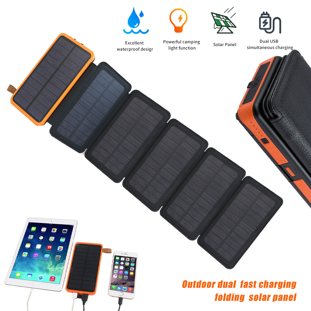46800mAh Portable 6 Solar Panel Charger Folding Solar Power Bank For Cell Phone