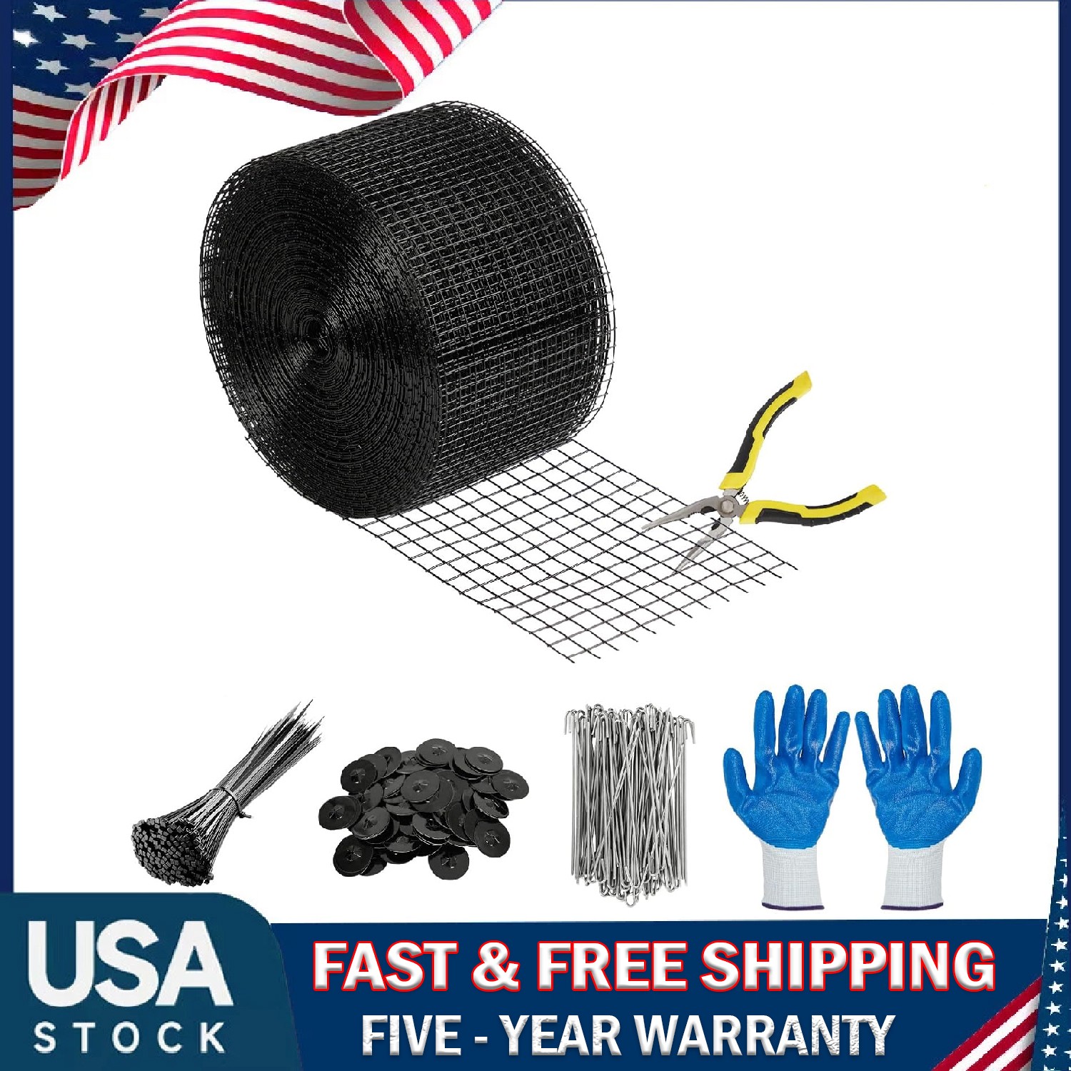 6in x 50/100/120 ft Solar Panel Bird Guard ,Critter PVC Mesh Kit 100pcs Fastener