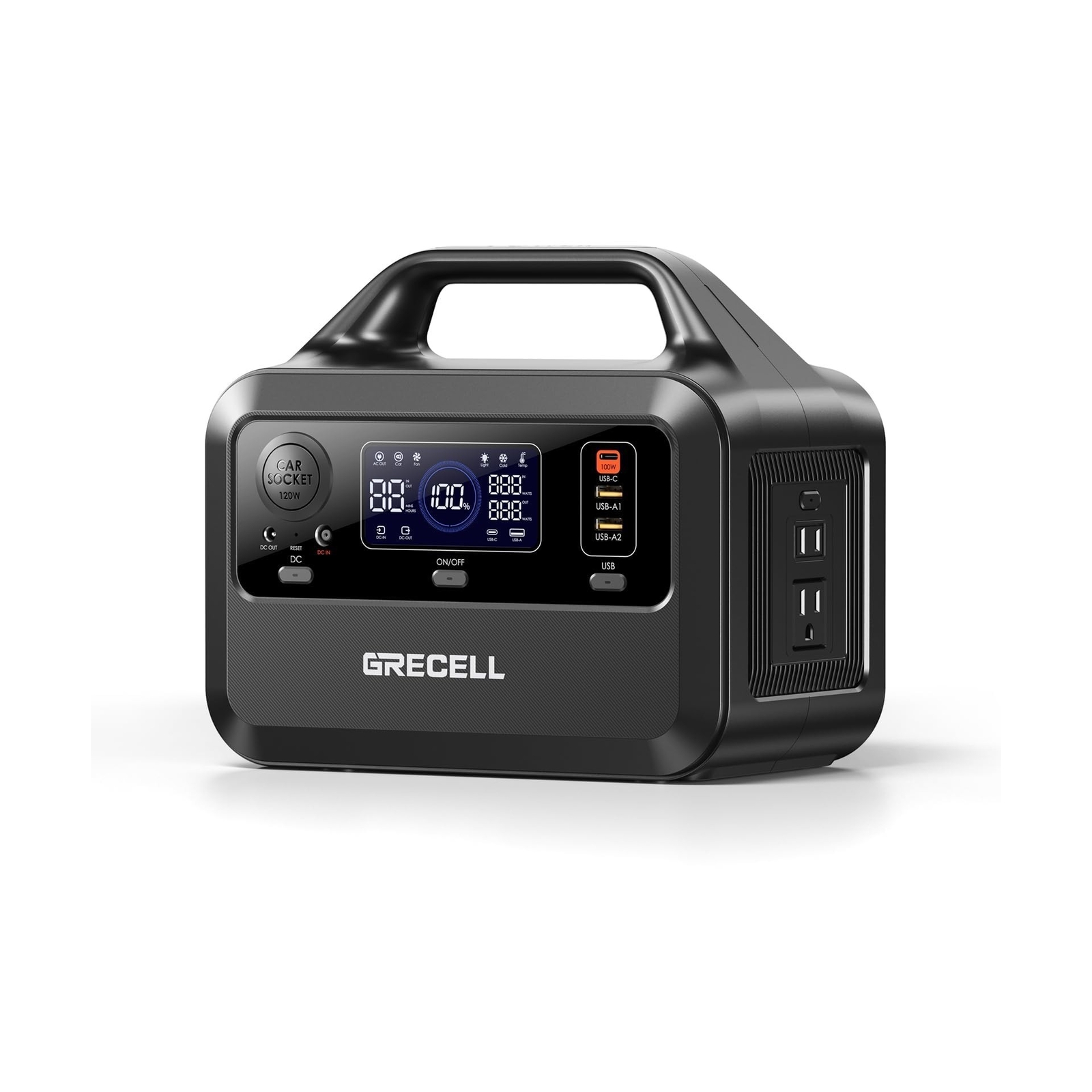 GRECELL Portable Power Station 300W, 230Wh LiFePO4 (LFP) Battery, 1.5hrs Fast…