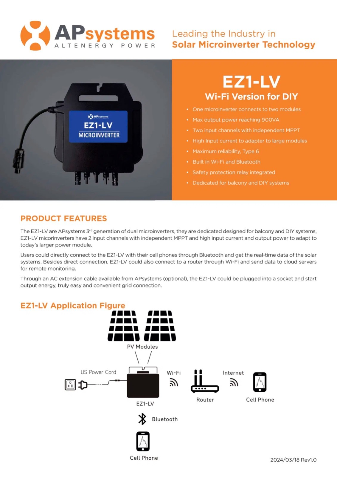 Plug-in Balcony Solar 520-watt Kit with 120-volt UL-listed microinverter