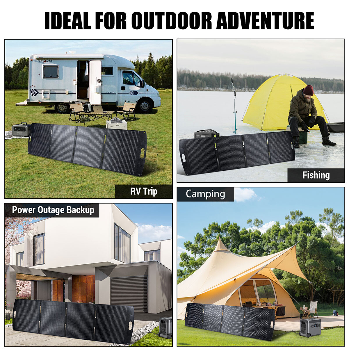 Portable Power Station Solar Generator Panel Power Bank Outlet Camping Emergency
