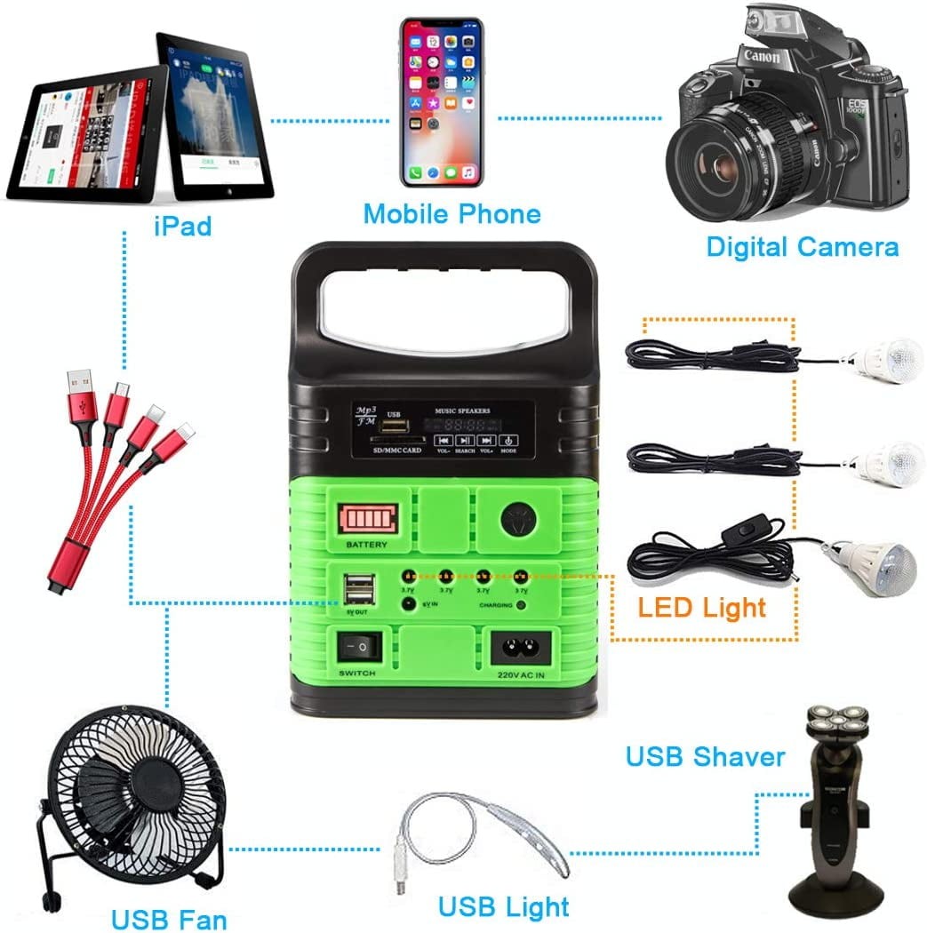 New Power Station Solar Generator Panel Power Bank Camping Emergency Portable