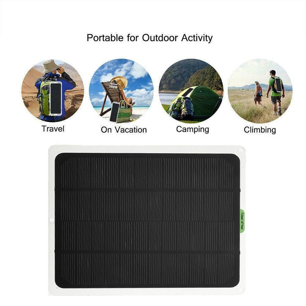 20W 12V Waterproof Solar Panel Kit with Cigarette Lighter & Alligator Clips USA