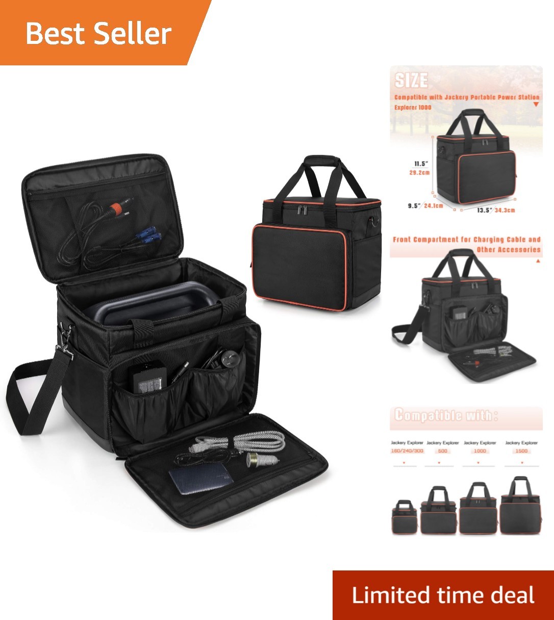 Lightweight and Adjustable Carry Bag for Jackery Explorer 1000 Power Station
