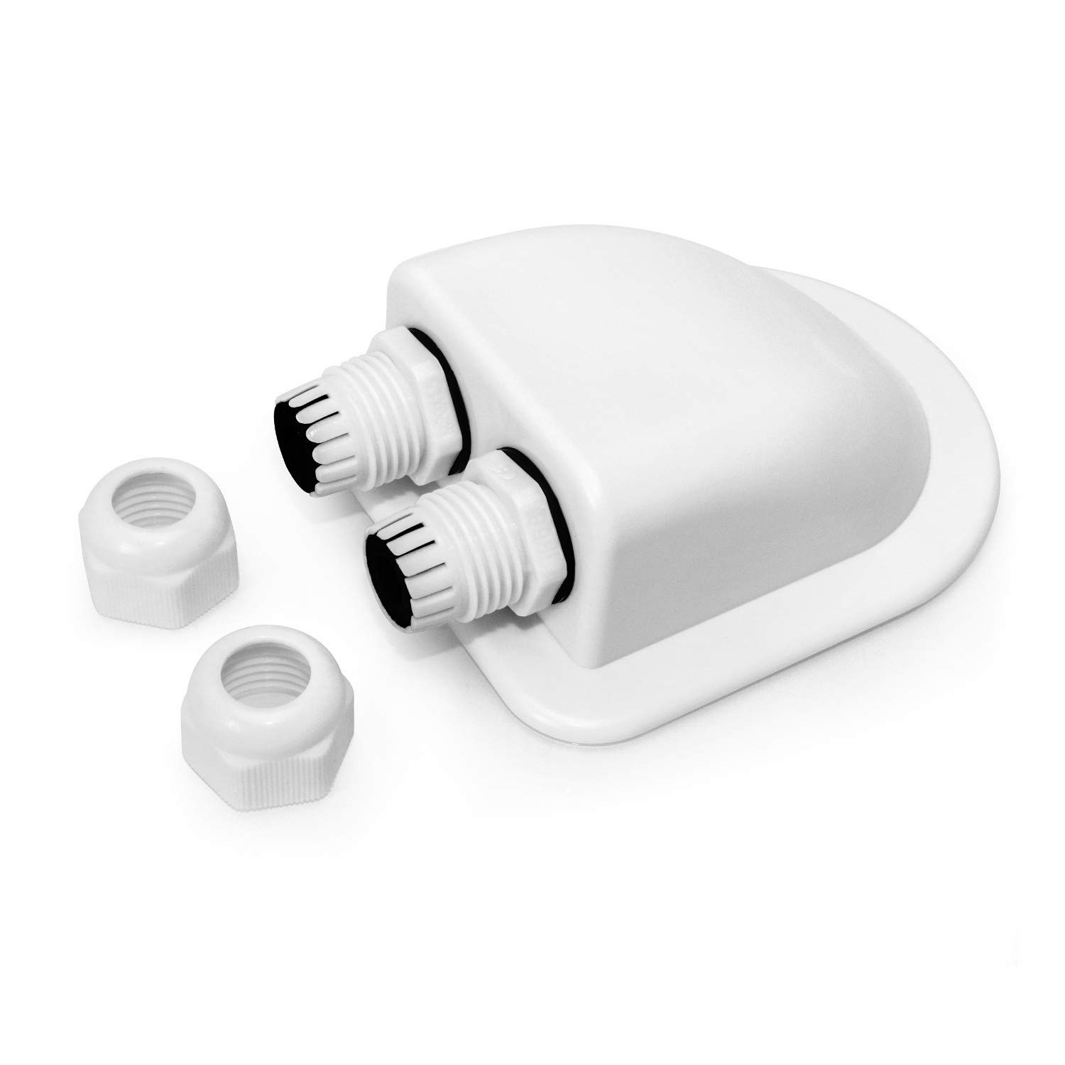 2 Pcs IP68 Waterproof ABS Solar Double Cable Entry Gland-Weather Resistant Dual