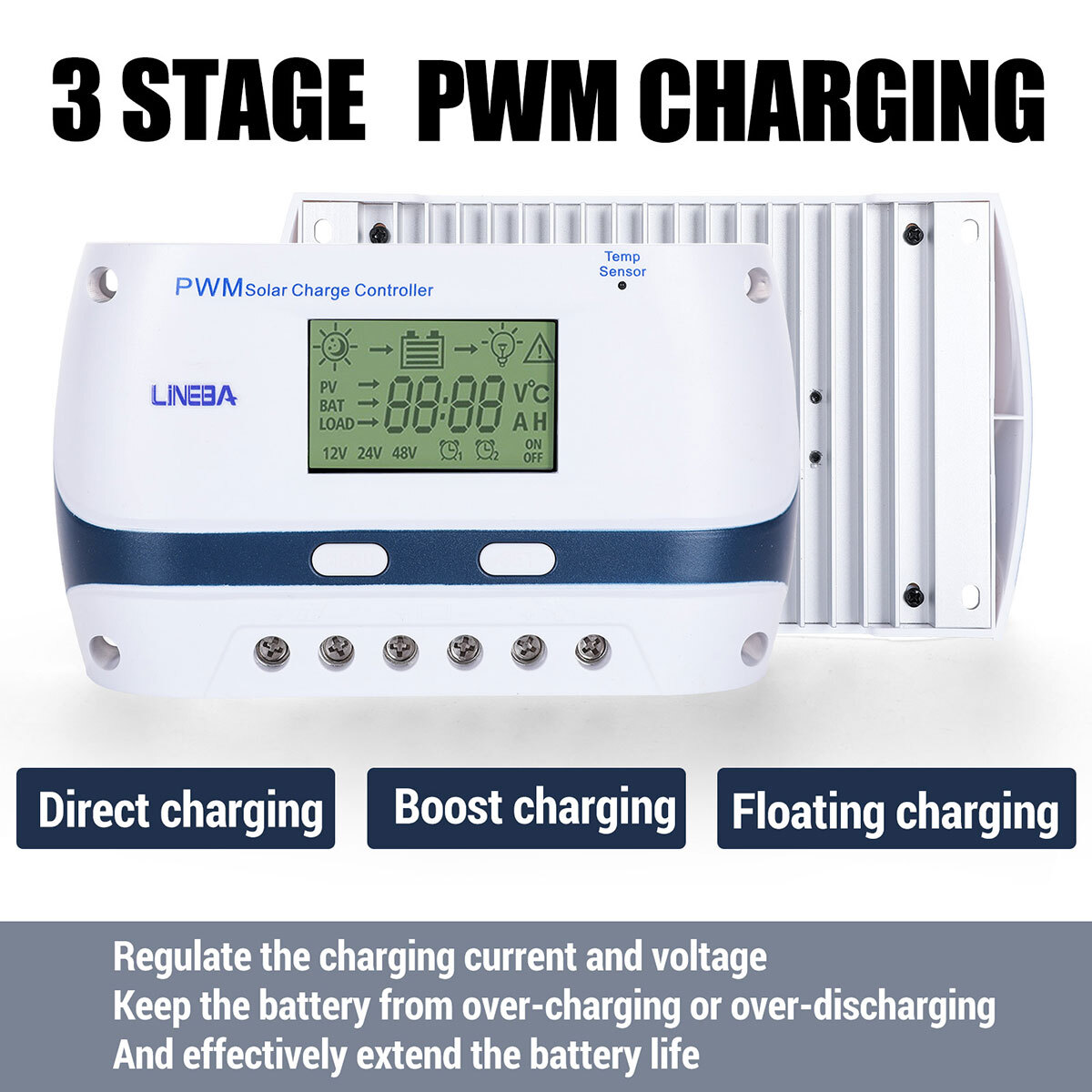 LCD 100A 60A 30A Solar Charge Controller Auto 12V/24V/48V Battery Regulator USB