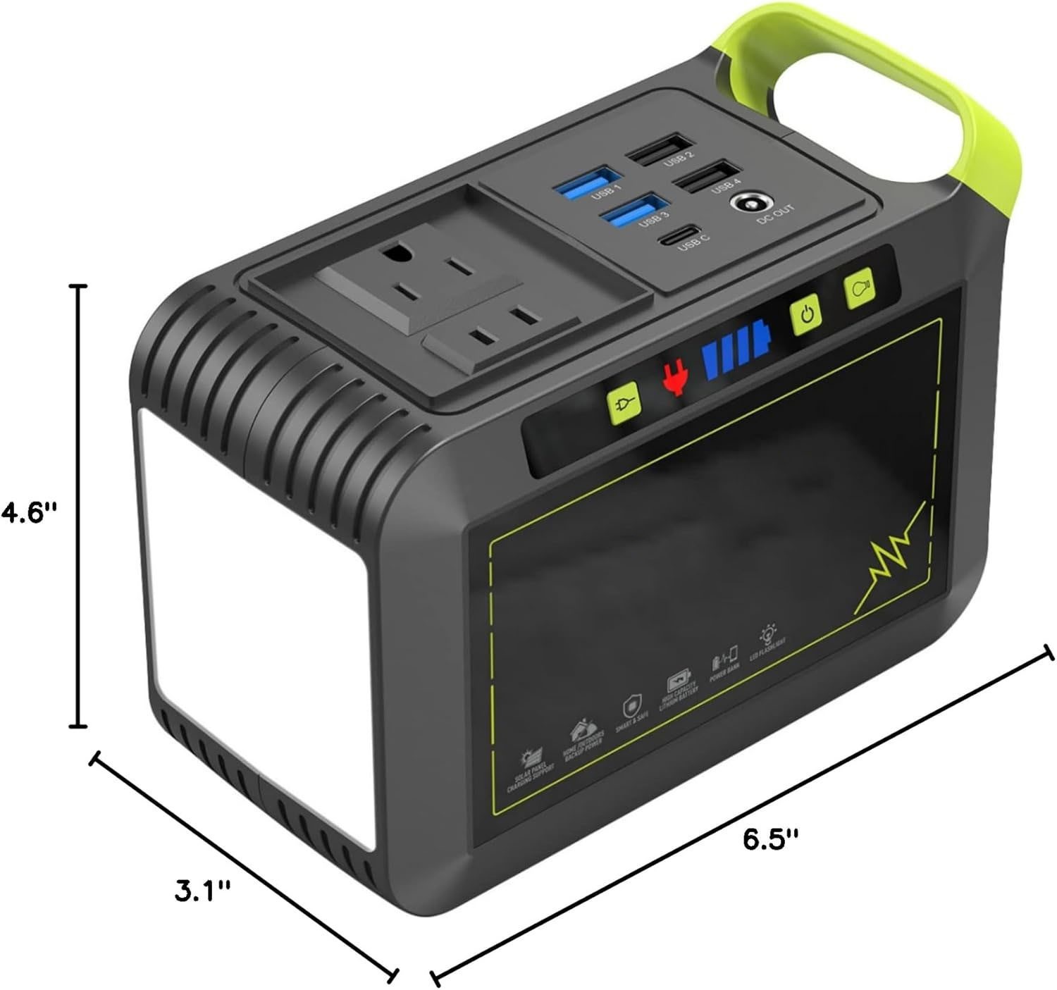 Estación de energía portátil de 88 Wh con batería de litio, generador solar de c