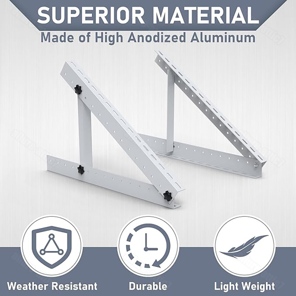 28″ Solar Panel RV Tilt Mount Brackets Ground Roof Flat Surface Adjustable Frame