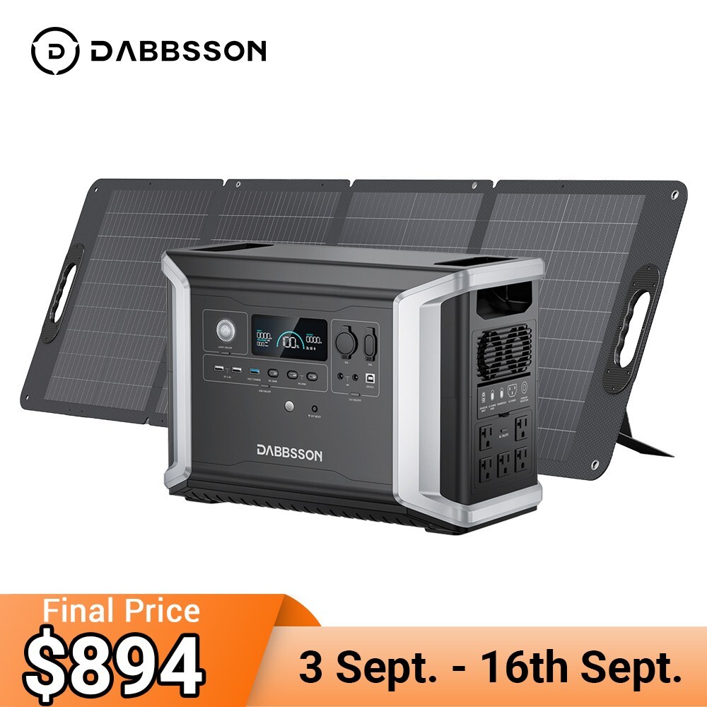 Dabbsson DBS2300 2200W Ultra-portable Power Station Generator+120W Solar Panel