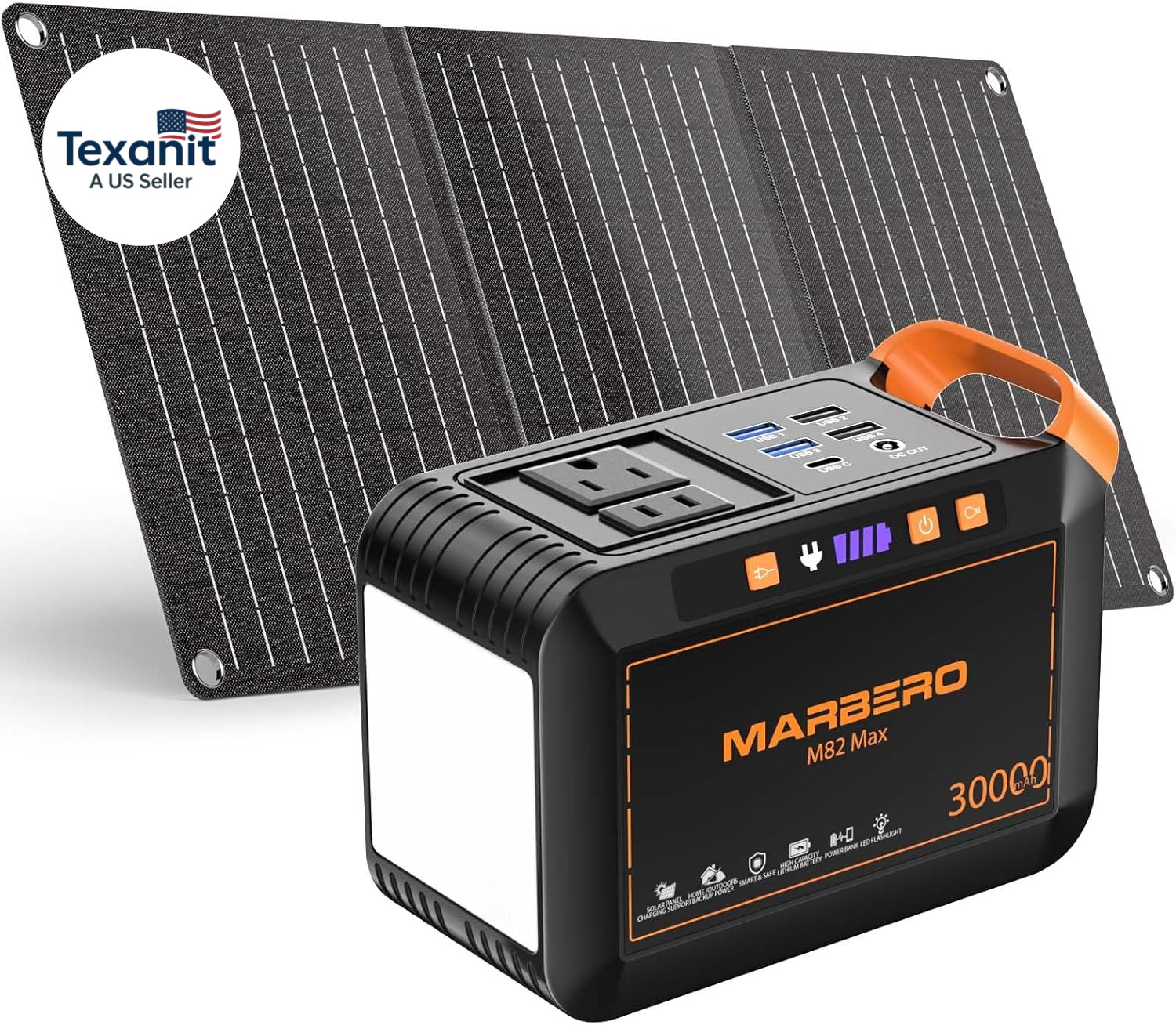 Solar Generator 111Wh Portable Power Station with Solar Panel 30W Included Power