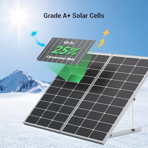100 Watt 12V Monocrystalline Solar Panel with Solar Connectors, High Efficiency