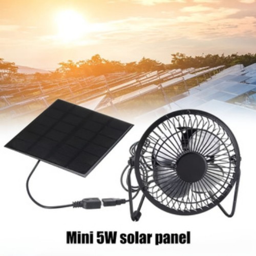 2pcs 5W Solar Panel Fan with USB Output – Portable Ventilation System