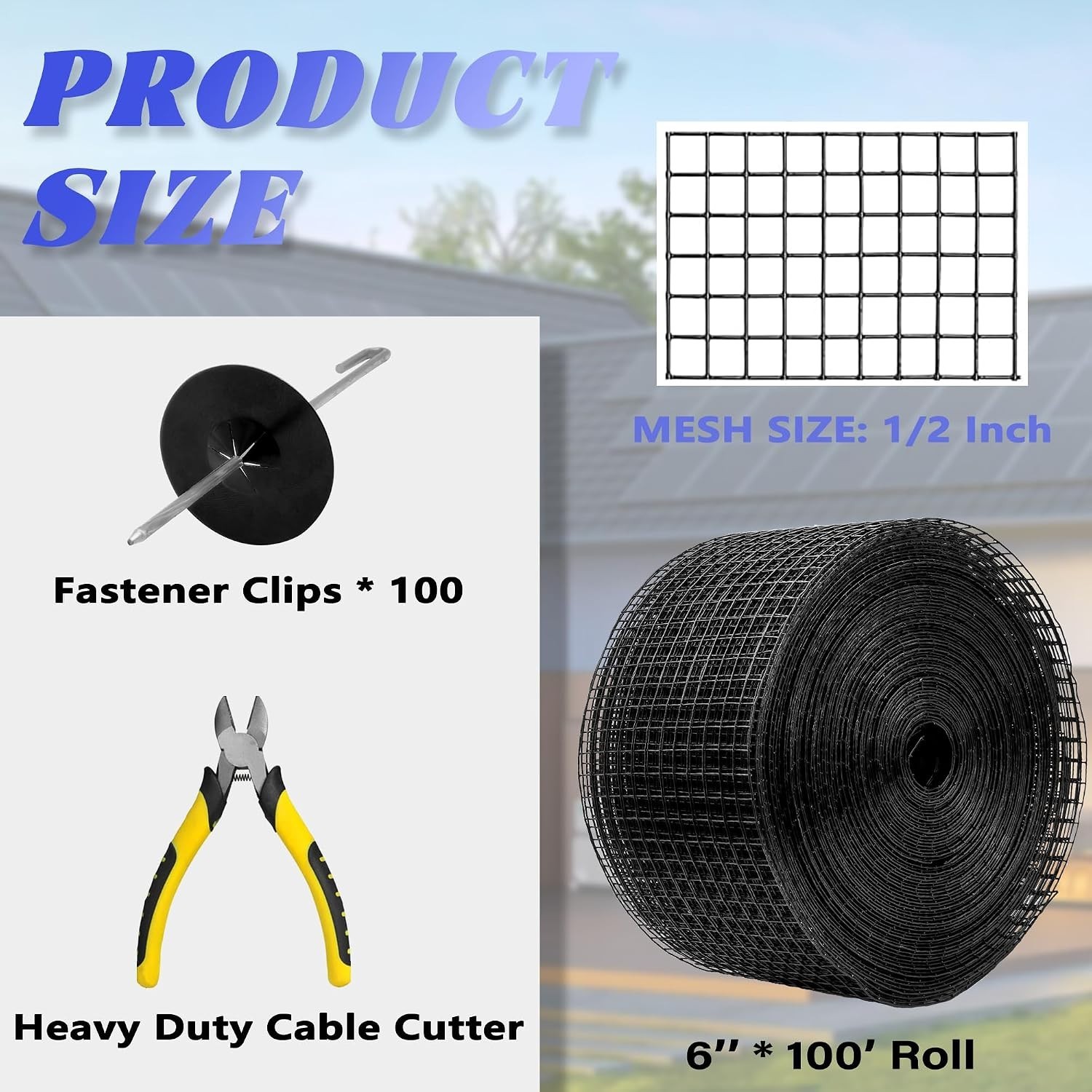 Bird Wire Screen Kit, 6″ x 100ft – Rust Resistant