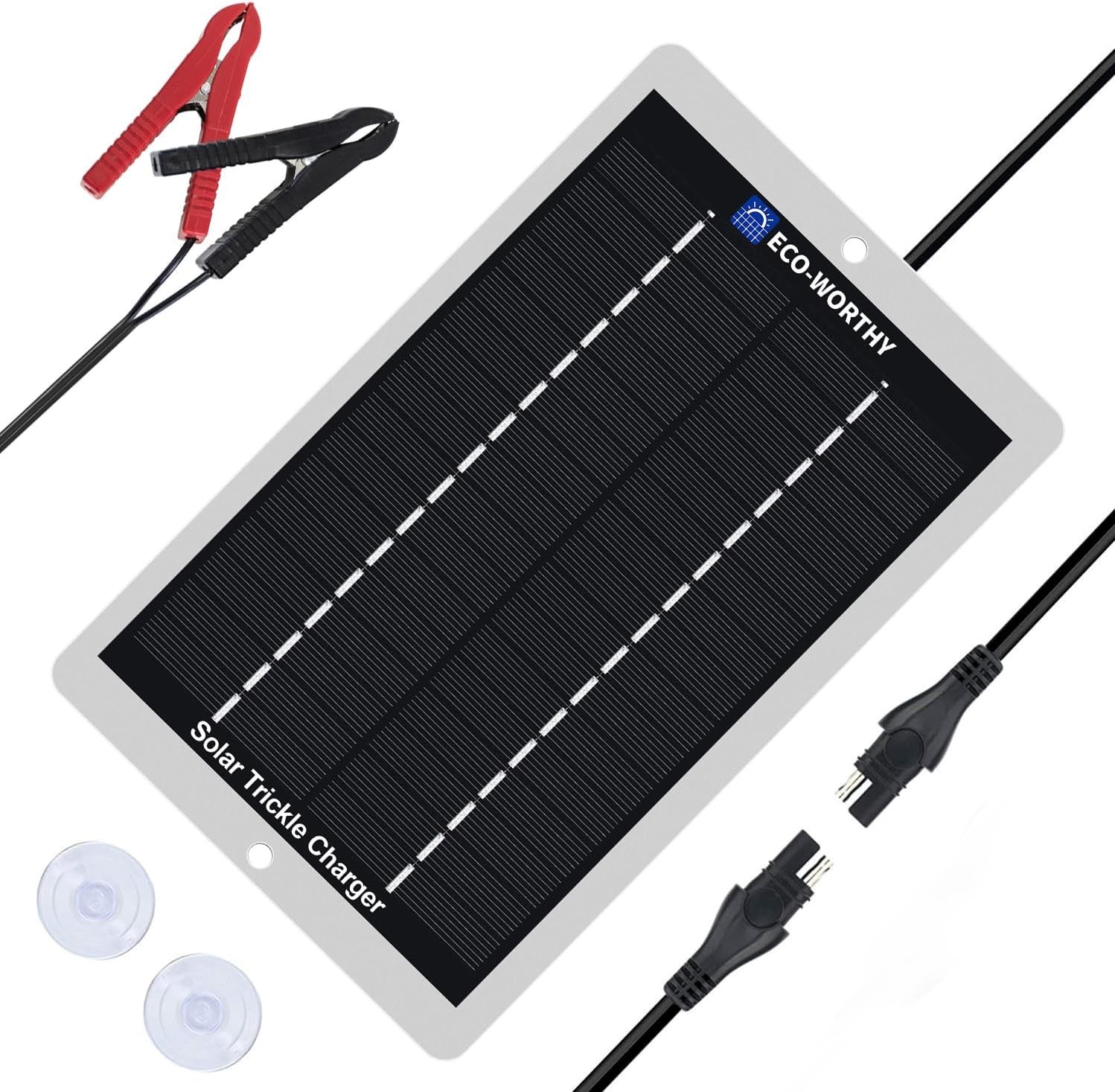 Lightweight 12V Solar Panel Charger with Plug and Play for Vehicle Batteries