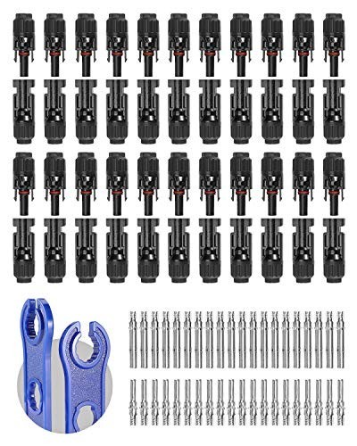 44PCS Waterproof Solar Panel Connectors Set – 22 Pairs Male/Female 10AWG with Sp