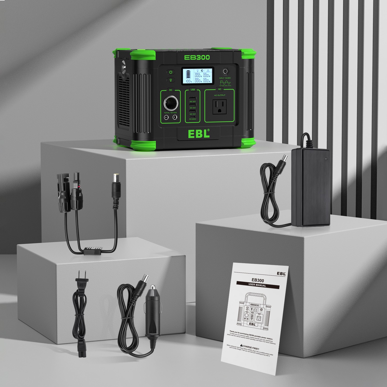 Portable Power Station 300W Solar Generator for Outdoors Camping Home Blackout