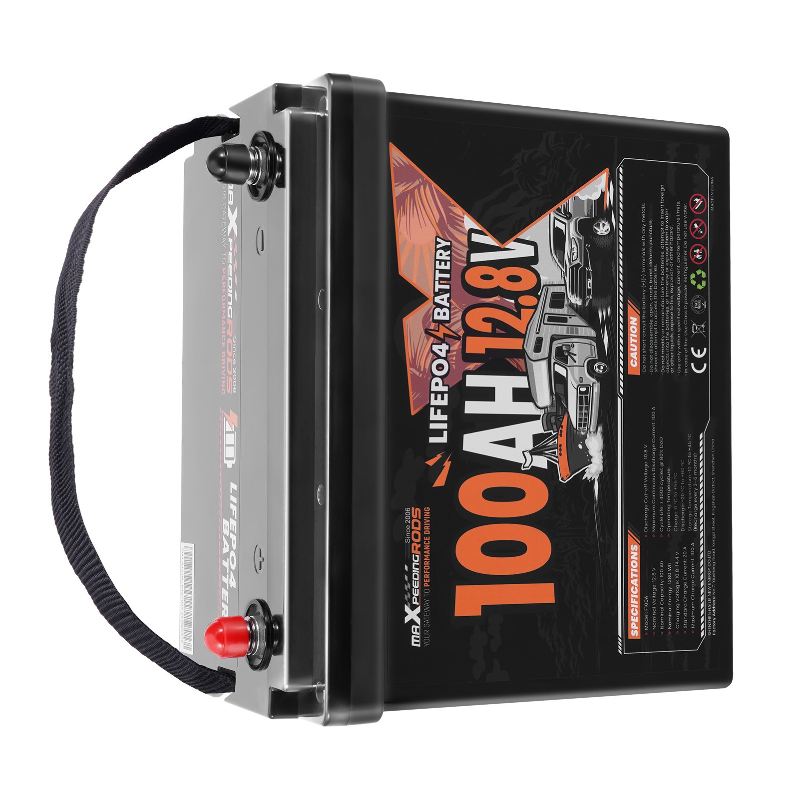 RV Battery 12V 100Ah LiFePO4 Deep Cycle, Low Temp Protection BMS, 1280Wh Energy
