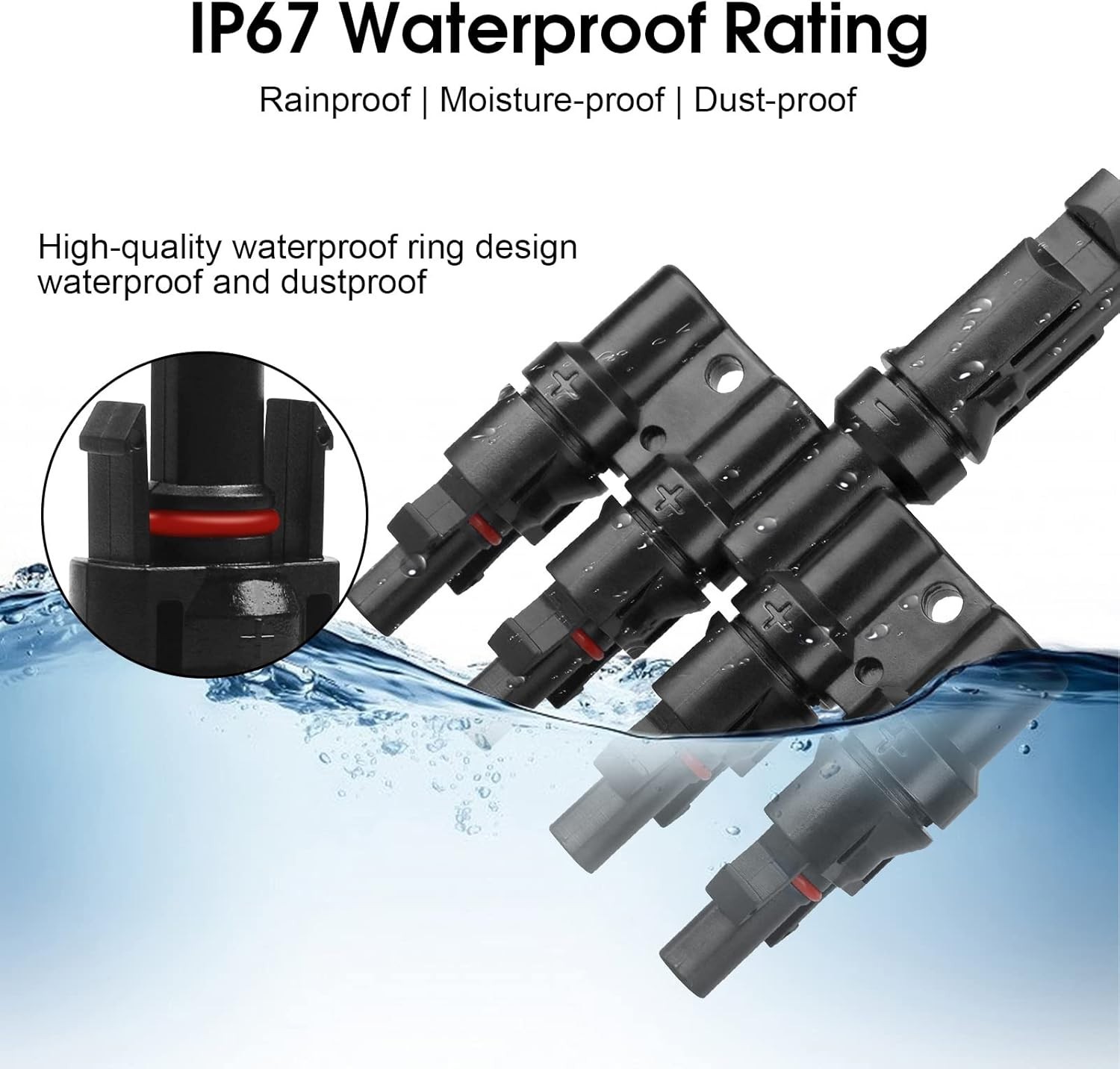 Solar T-Branch Connectors, Quick-Connect